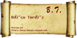 Bács Teréz névjegykártya